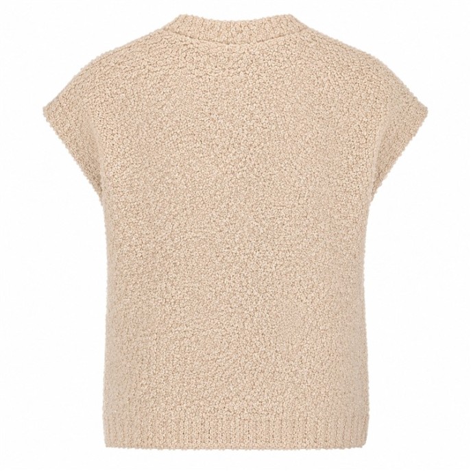 Red Button Vest Mouwloos Bouclé SRB5074 Latte Red Button Vest Mouwloos Bouclé SRB5074 Latte